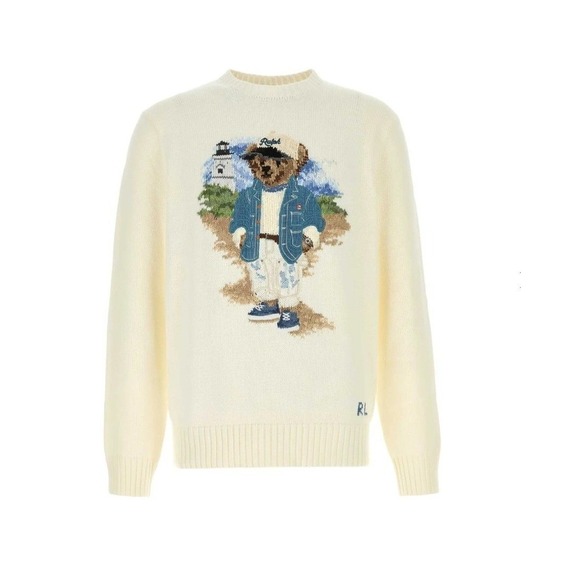 Polo Ralph Lauren Other - Polo Ralph Lauren Polo Bear Sweater Intarsia Knit Cream Nautical Lighthouse NWT